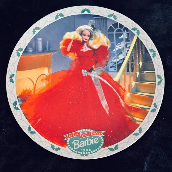 Happy Holidays Barbie 1988 – First Edition – Vintage  Vintage Barbie Limited Edition Holiday Collector\'s Plate~1988